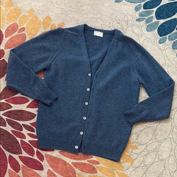 Vintage McGregor Sotch & water Blue Wool Cardigan Sweater M modern men’s Small - Picture 3 of 7